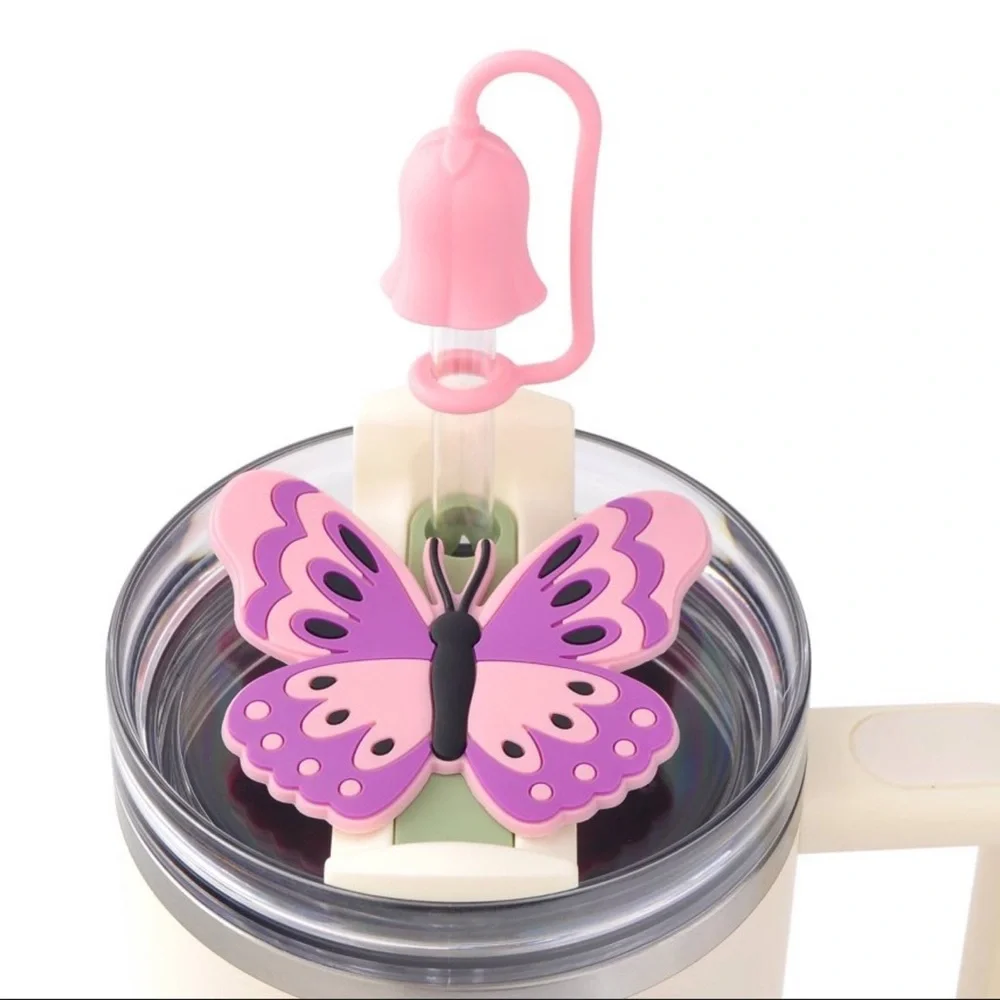 3 for $15 SALE Target Bullseye Playground Straw Topper & Cover Set- Butterfly